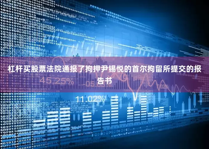 杠杆买股票法院通报了拘押尹锡悦的首尔拘留所提交的报告书